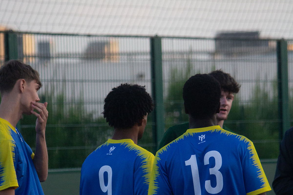 Street Trials players wait on the touchline between 7-a-side matches